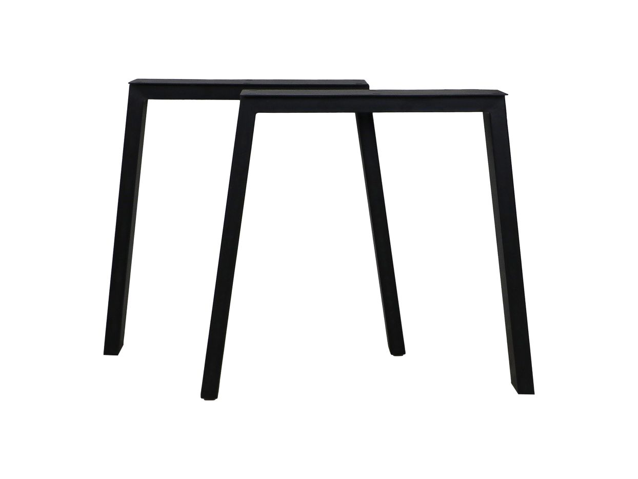 Table legs - U-Model - 60-80x14x72 - Powdercoated black - Metal - Set of 2